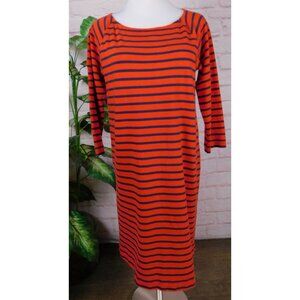 GAP Maternity Red Navy Stripe Dress Small Casual Comfy Cotton Knit